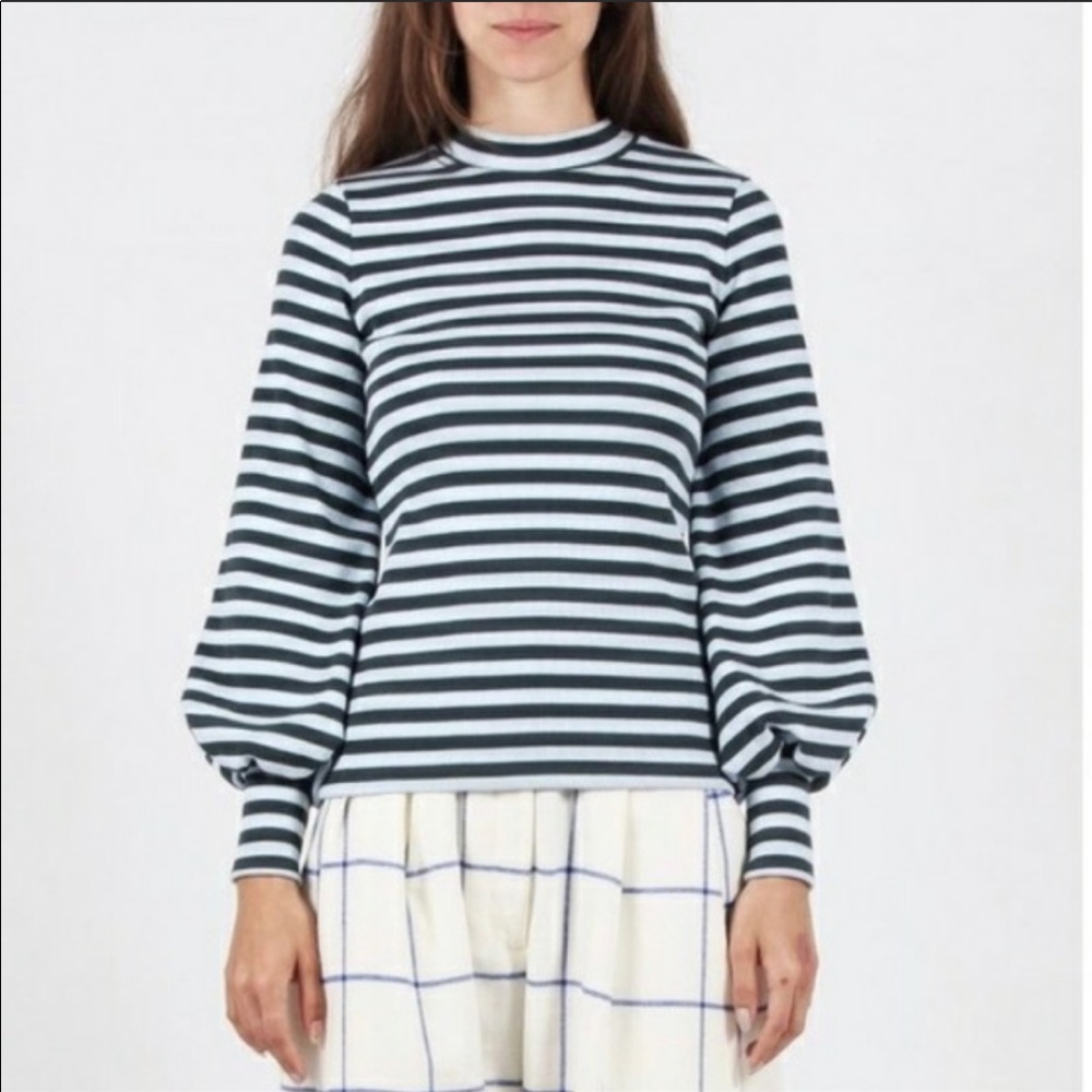 MR. Larkin Balloon sleeve striped top